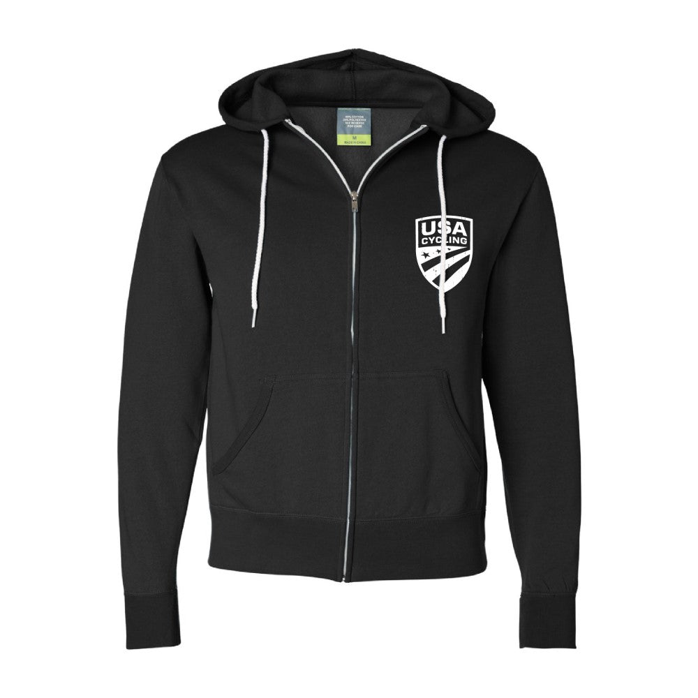 USA Cycling Vintage Crest Full Zip Hoodie - Black